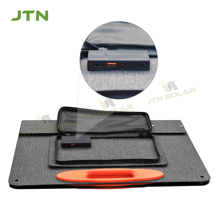 Εξωτερική κατασκήνωση 2 * USB QC3.0 DC Type C φορτιστή Μονο φορητό ηλιακό αναδιπλούμενο σακίδιο 60W αναδιπλούμενο ηλιακό πάνελ